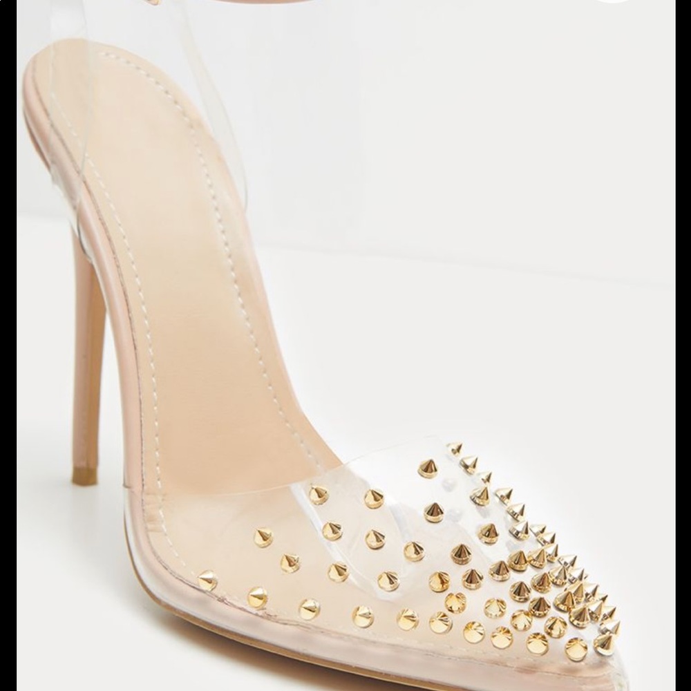 Transparent spiked shoes (UK size 5; US 7)